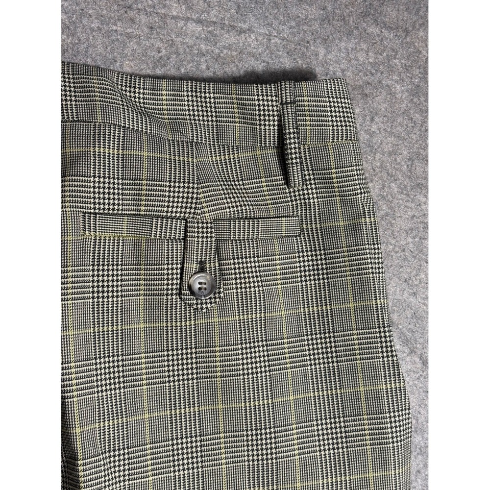 Anne Klein Ines Glen Plaid Dress Pants Womens 10 Black Tan Stretch Wool EFP90096 - Picture 10 of 10
